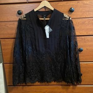Brand new with tags black lace WHBM top